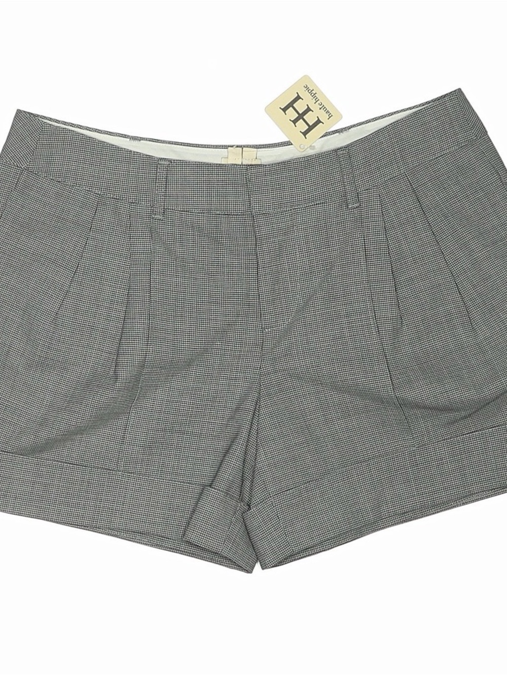 Haute Hippie pleated cuffed houndstooth shorts